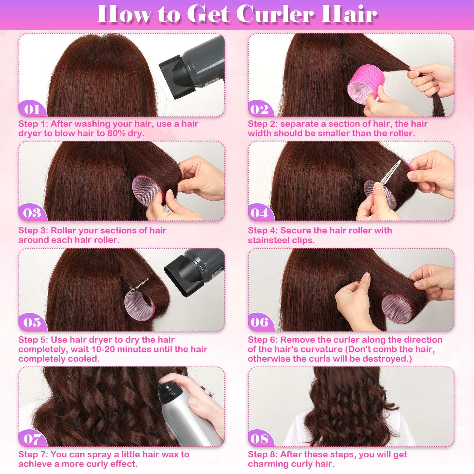 Cludoo jumbo hair roller 3.7 cm for long hair styling