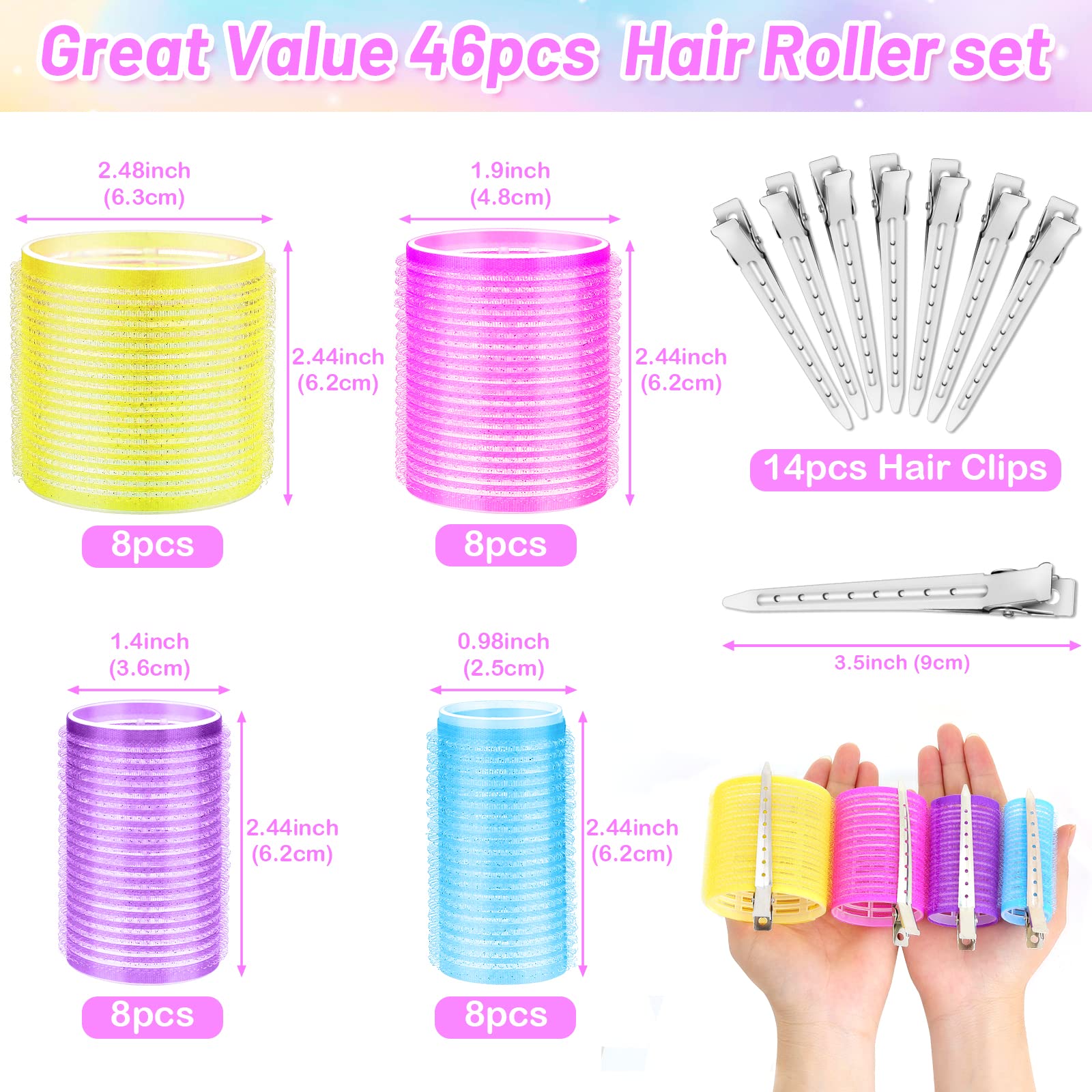 Cludoo jumbo hair rollers assembly enables waves and volume without heat.
