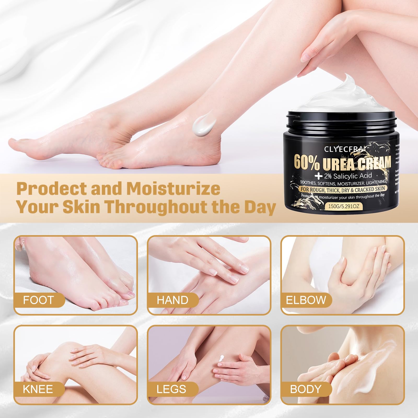 Clyecfra crema urea 60% para manos con piel suave e hidratada