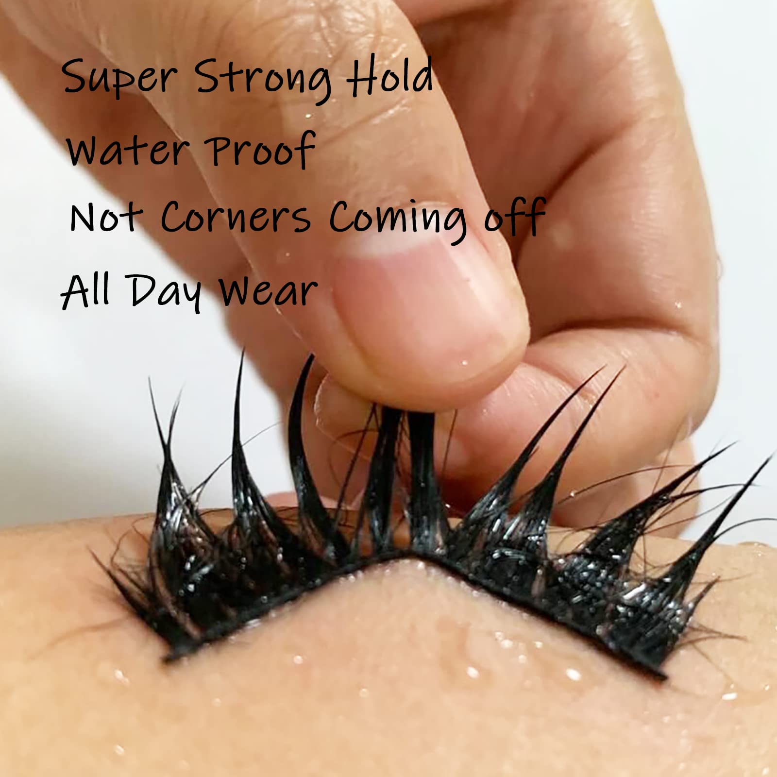 CMNRO clear adhesive drying along lash line for durable wear