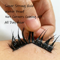 CMNRO clear adhesive drying along lash line for durable wear