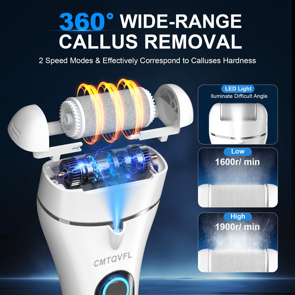 CMTQVFL foot callus remover showcasing 3x motor power
