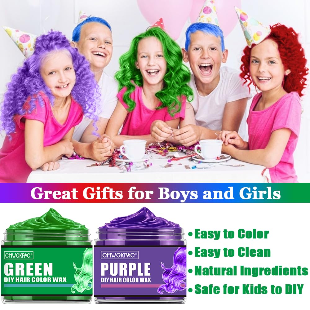 CMWGKBC blue temporary hair color wax creates vibrant looks at home.