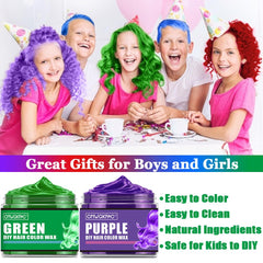 CMWGKBC blue temporary hair color wax creates vibrant looks at home.