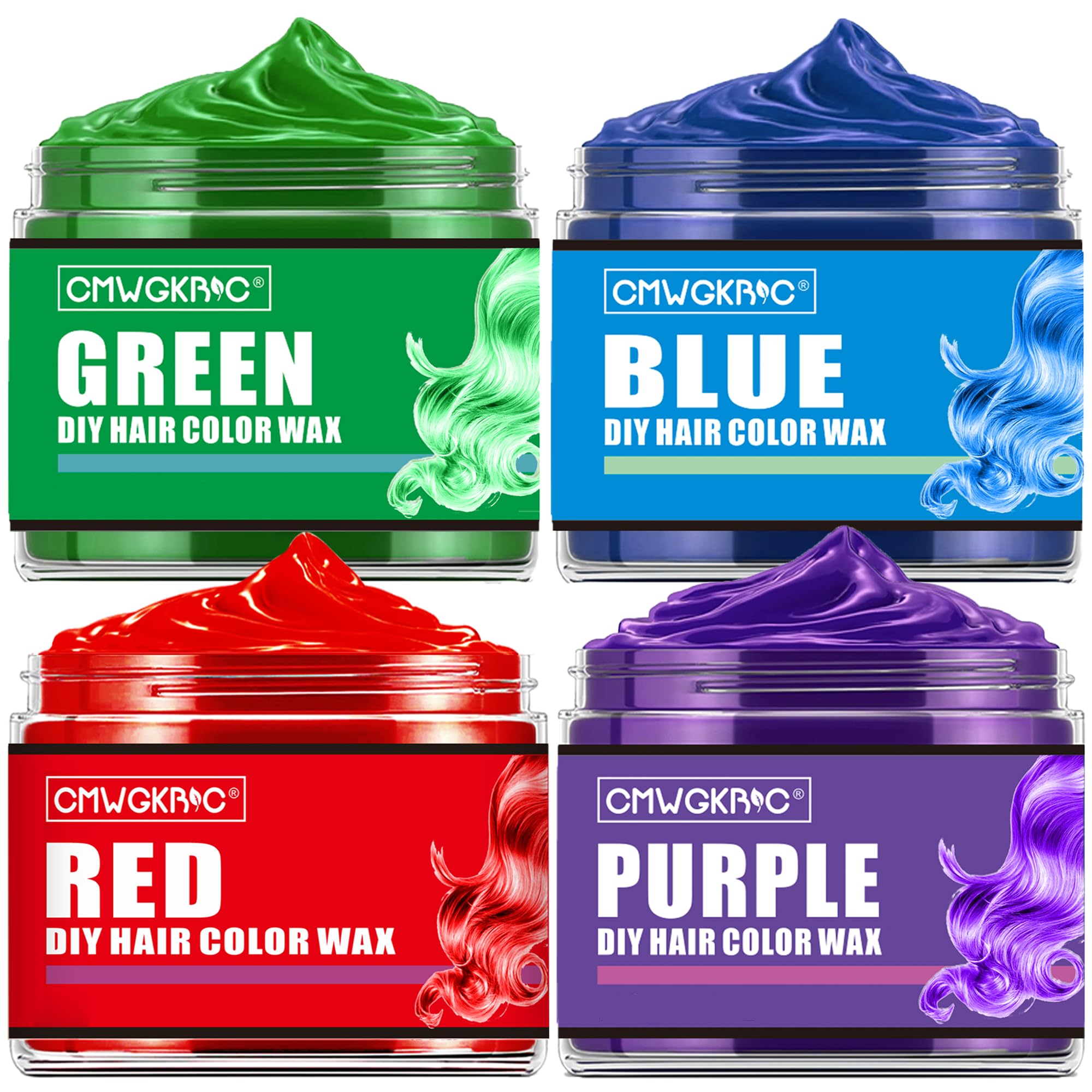CMWGKBC green temporary hair color wax for kids with easy washout.