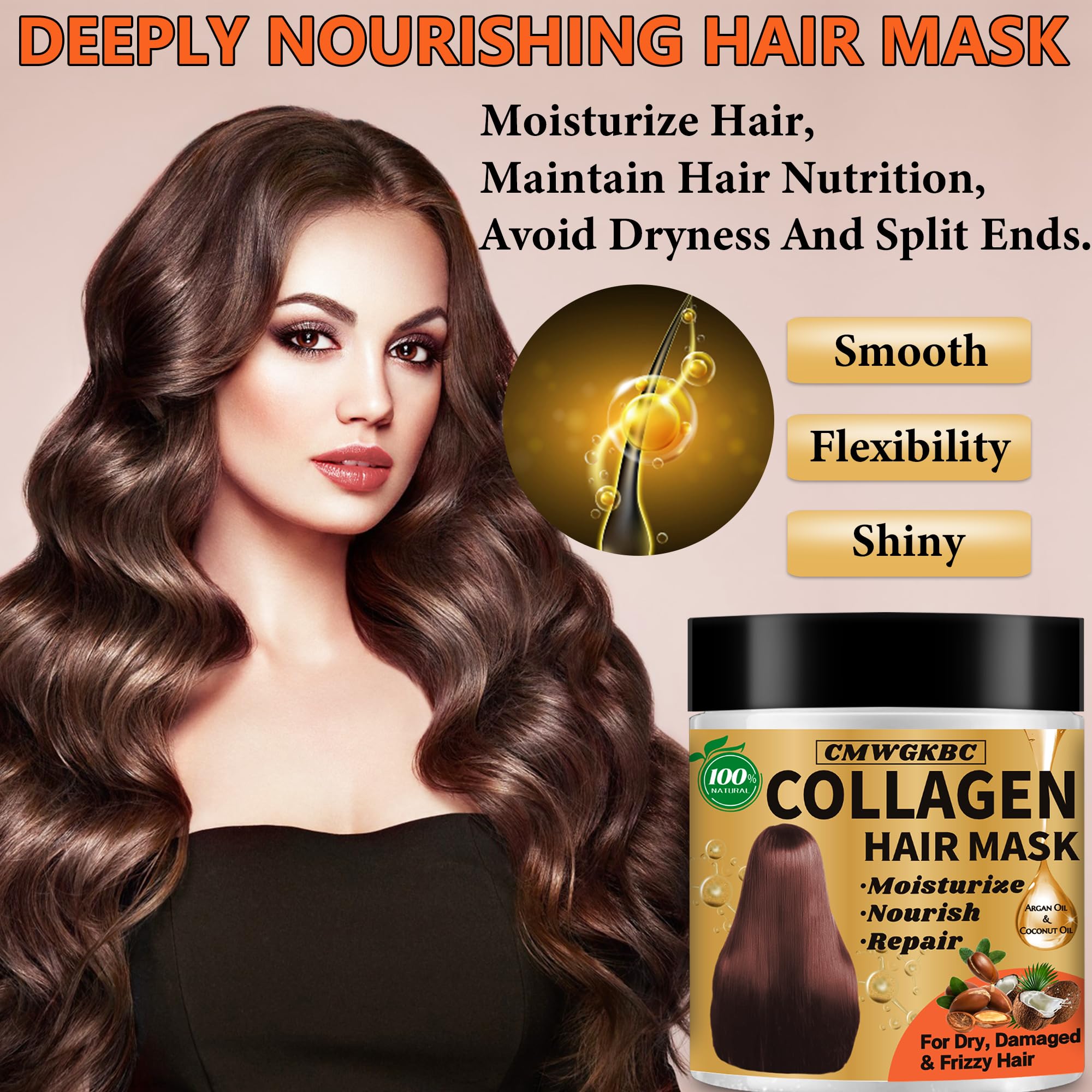 CMWGKBC mascarilla-cabello-todo-tipo mantiene suavidad y peinabilidad.