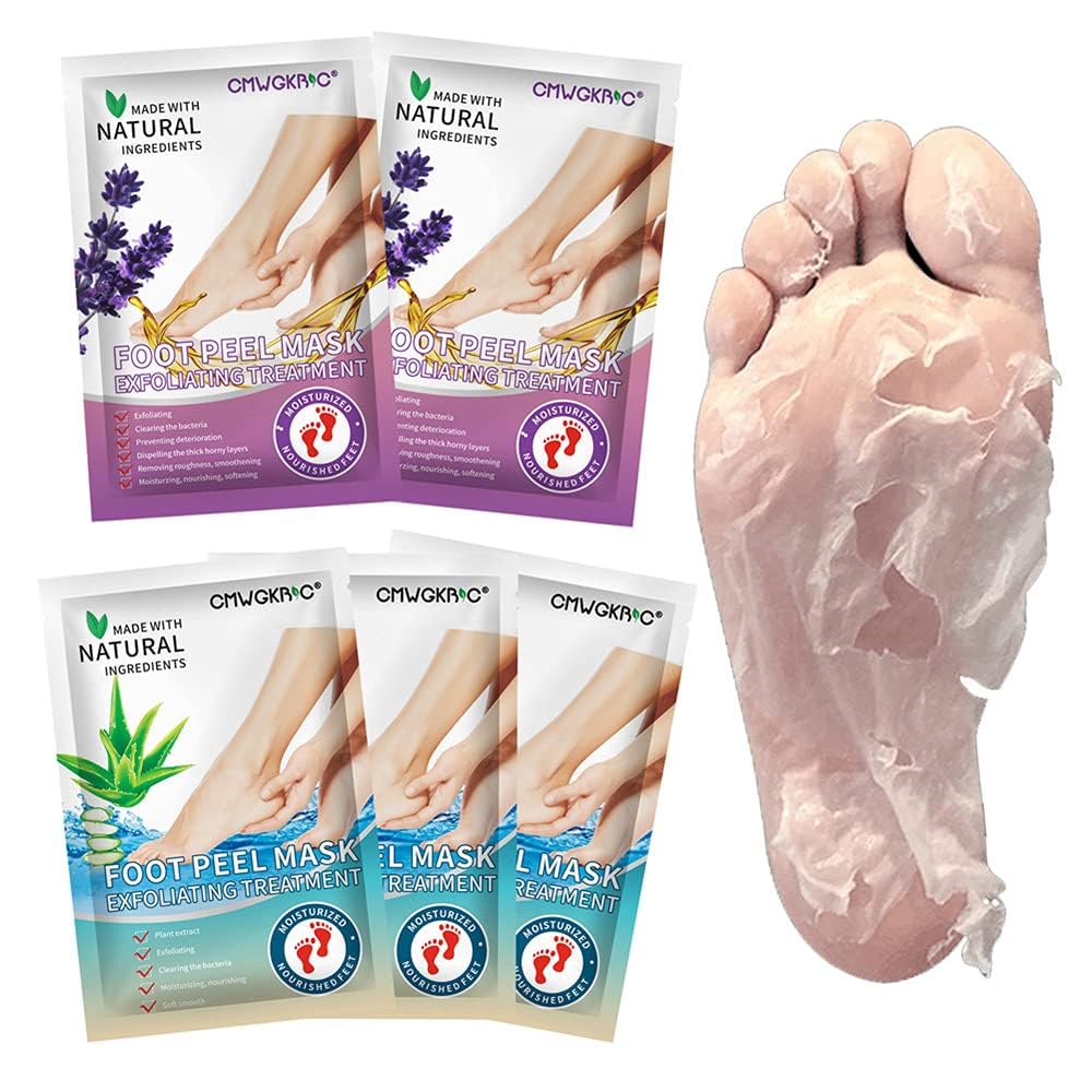 CMWGKBC mascarilla exfoliante para pies con lavanda y aloe, suaviza la piel seca.