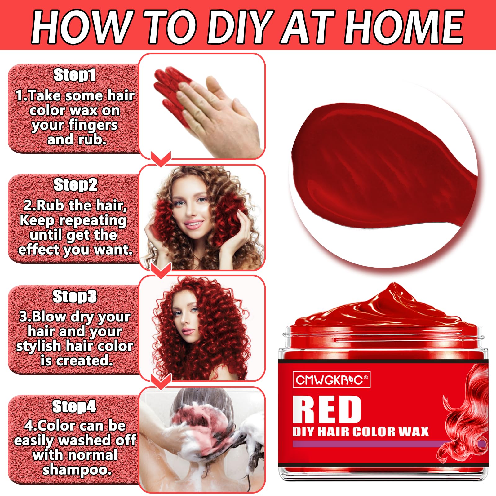 CMWGKBC party-ready hair color wax for events and creativity.