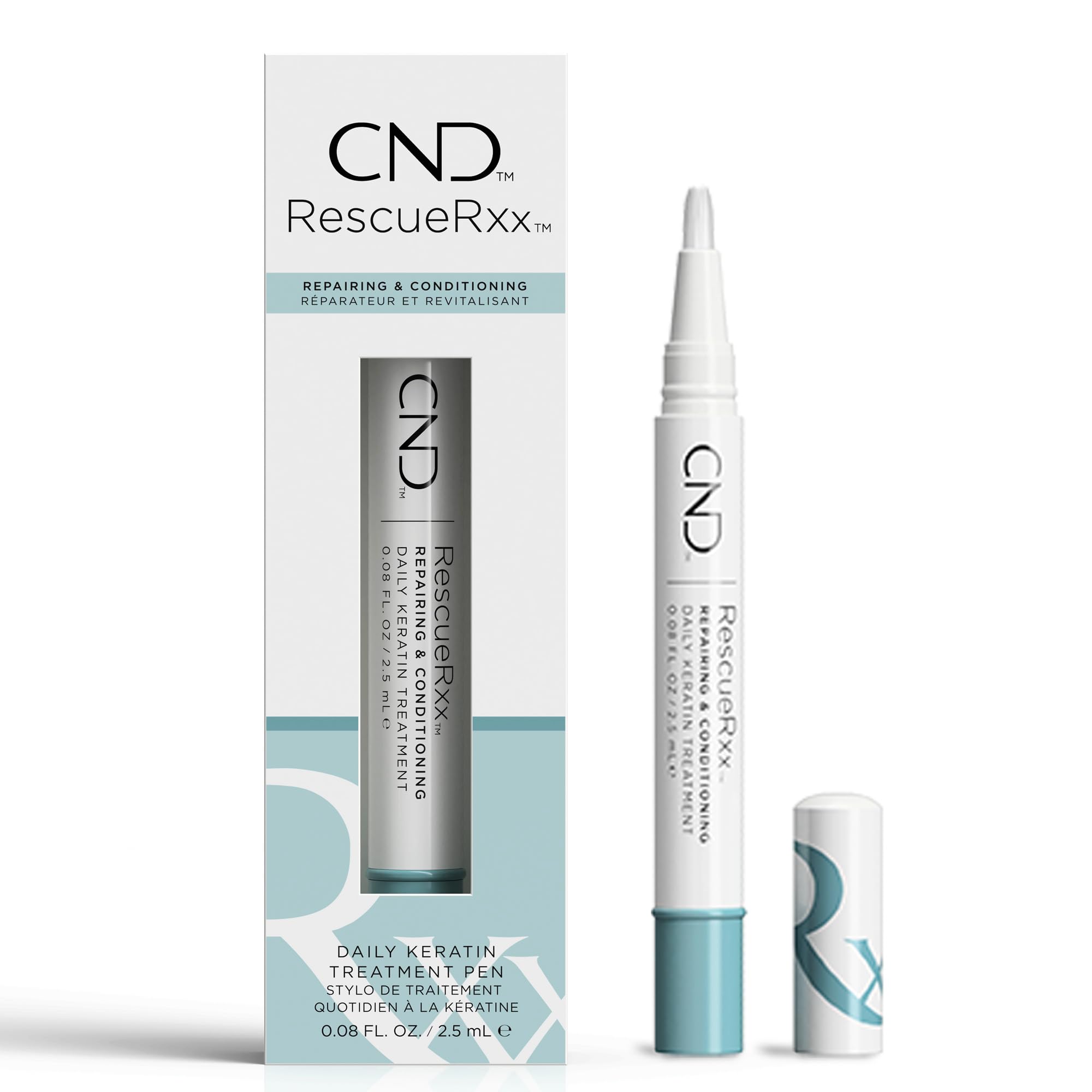 Pen de RescueRxx de CND con giro para aplicación controlada en uñas.