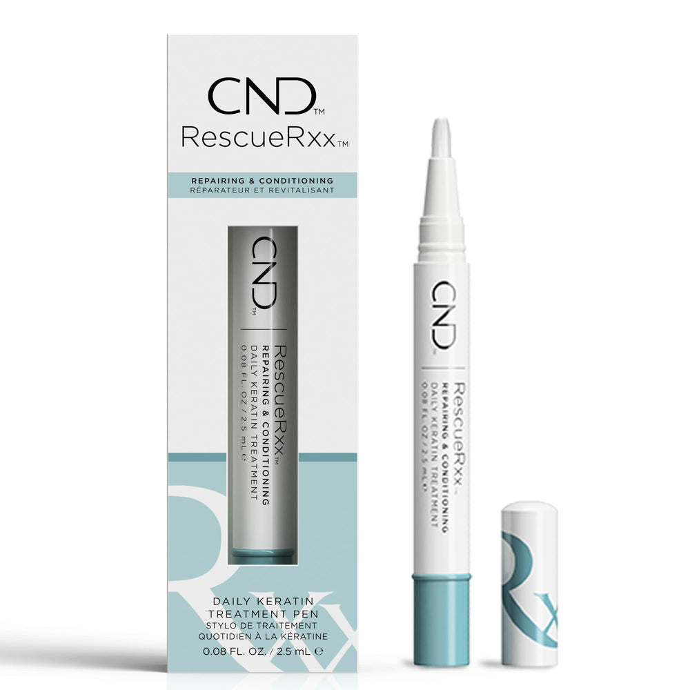 Pen de RescueRxx de CND con giro para aplicación controlada en uñas.