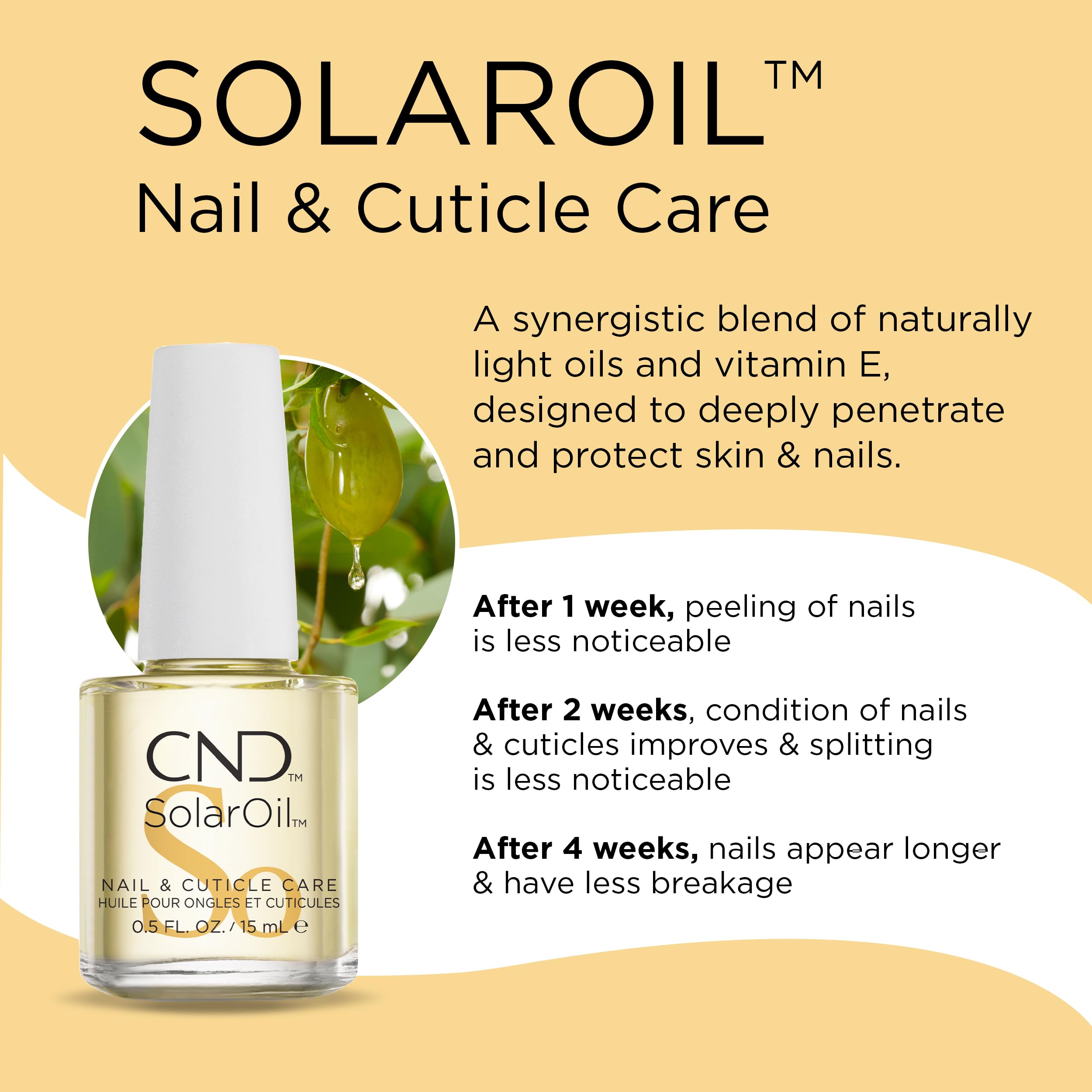 CND SolarOil: textura ligera con absorción rápida para uñas sanas.