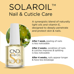 CND SolarOil: textura ligera con absorción rápida para uñas sanas.