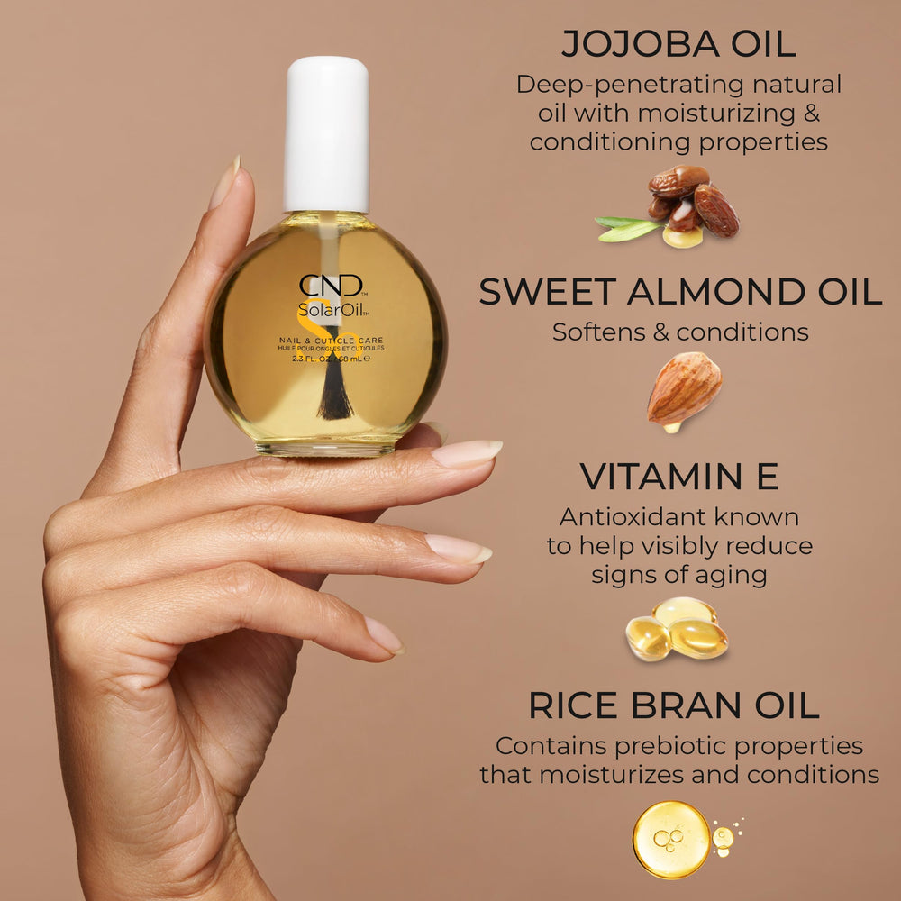 Vitamin E in SolarOil acts as an antioxidant for skin-friendly care.