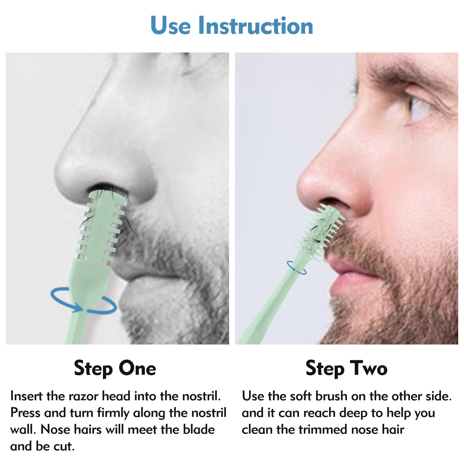 CNDNO portable nasal hair cutter fits in a pocket for travel grooming