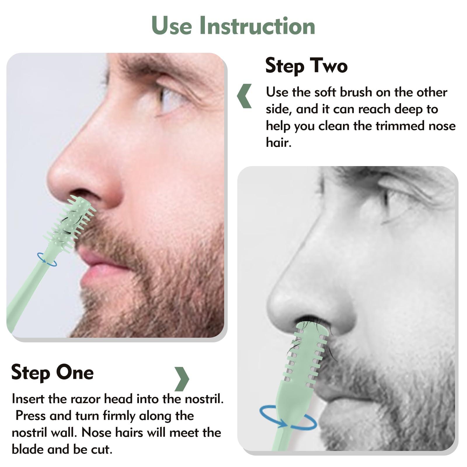 CNDNO safety-rounded edge protects nasal lining while trimming.