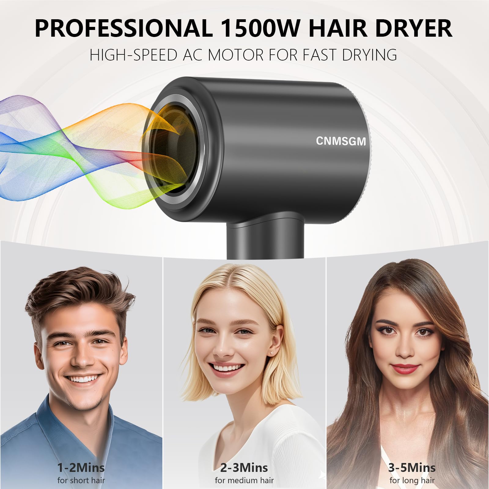 CNMSGM LED ring shows hot, warm, soft, and cool modes for precise styling