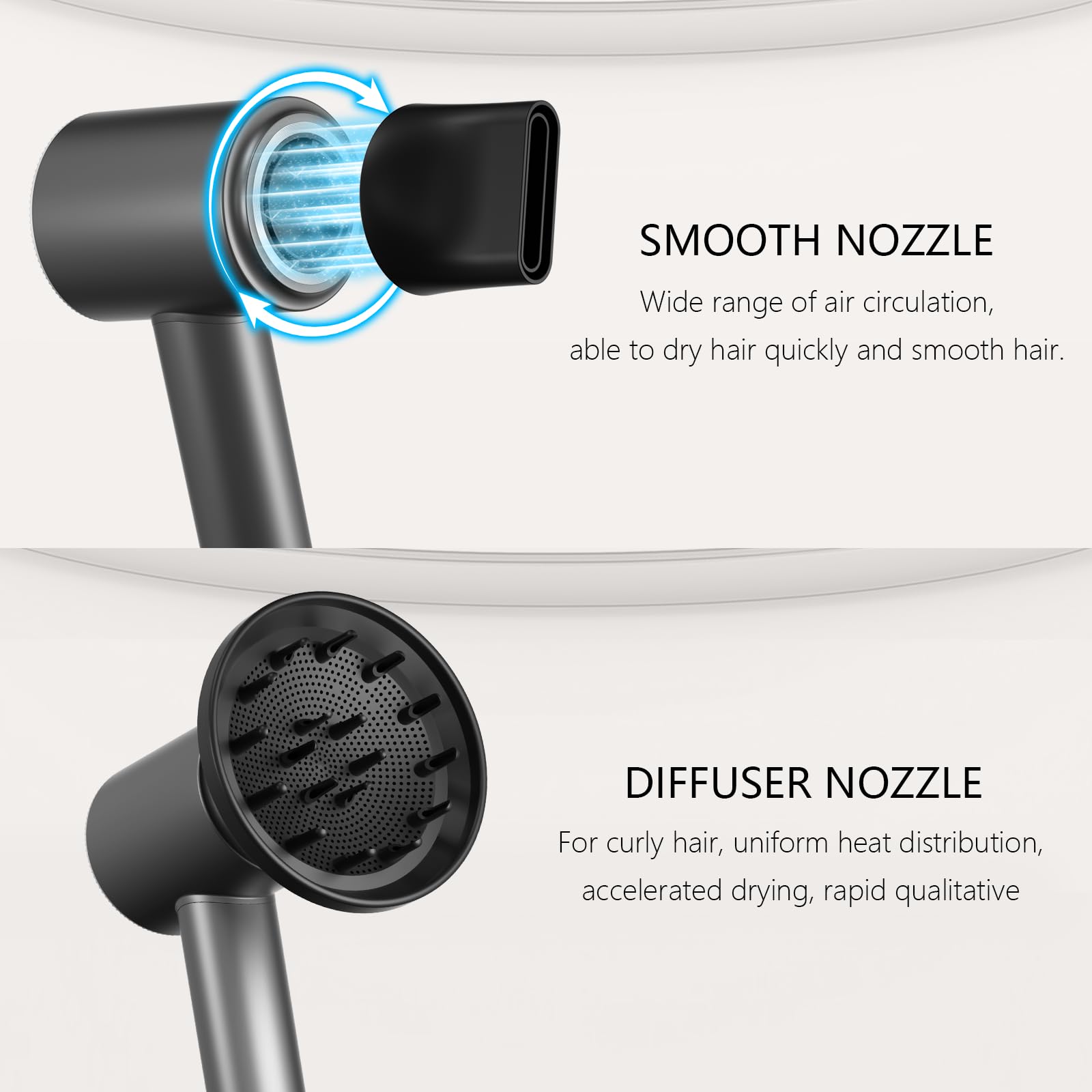 CNMSGM magnetic attachments: concentrator nozzle and diffuser for versatile drying