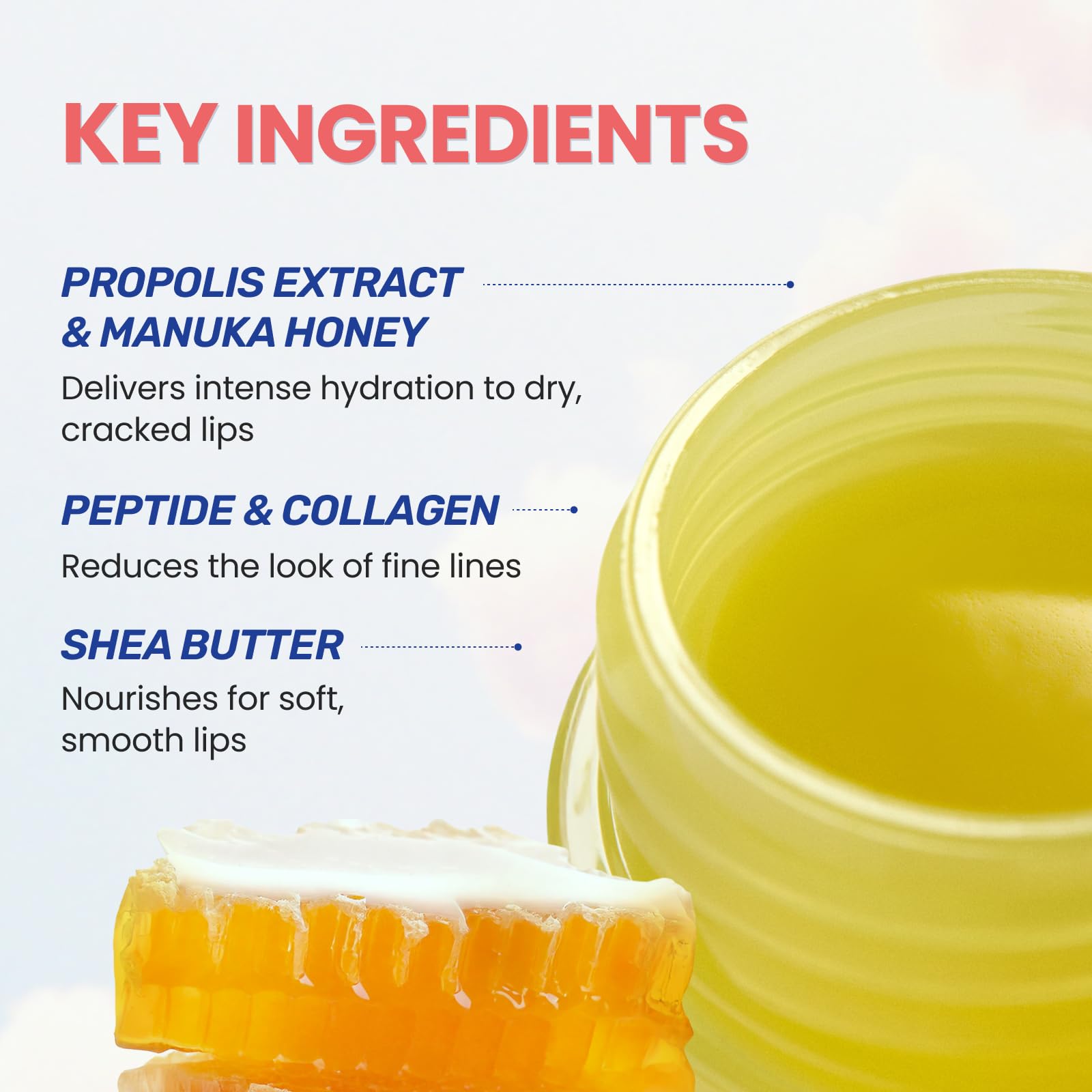 Overnight mask usage visual for night-time lip care