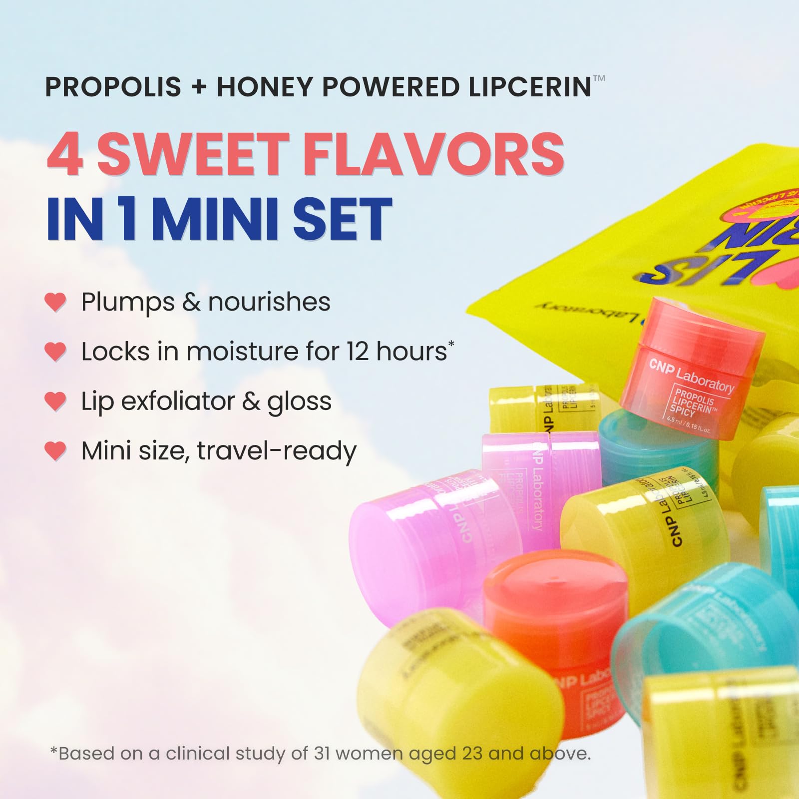 CNP Lip Butter Mini Set tube for easy travel use