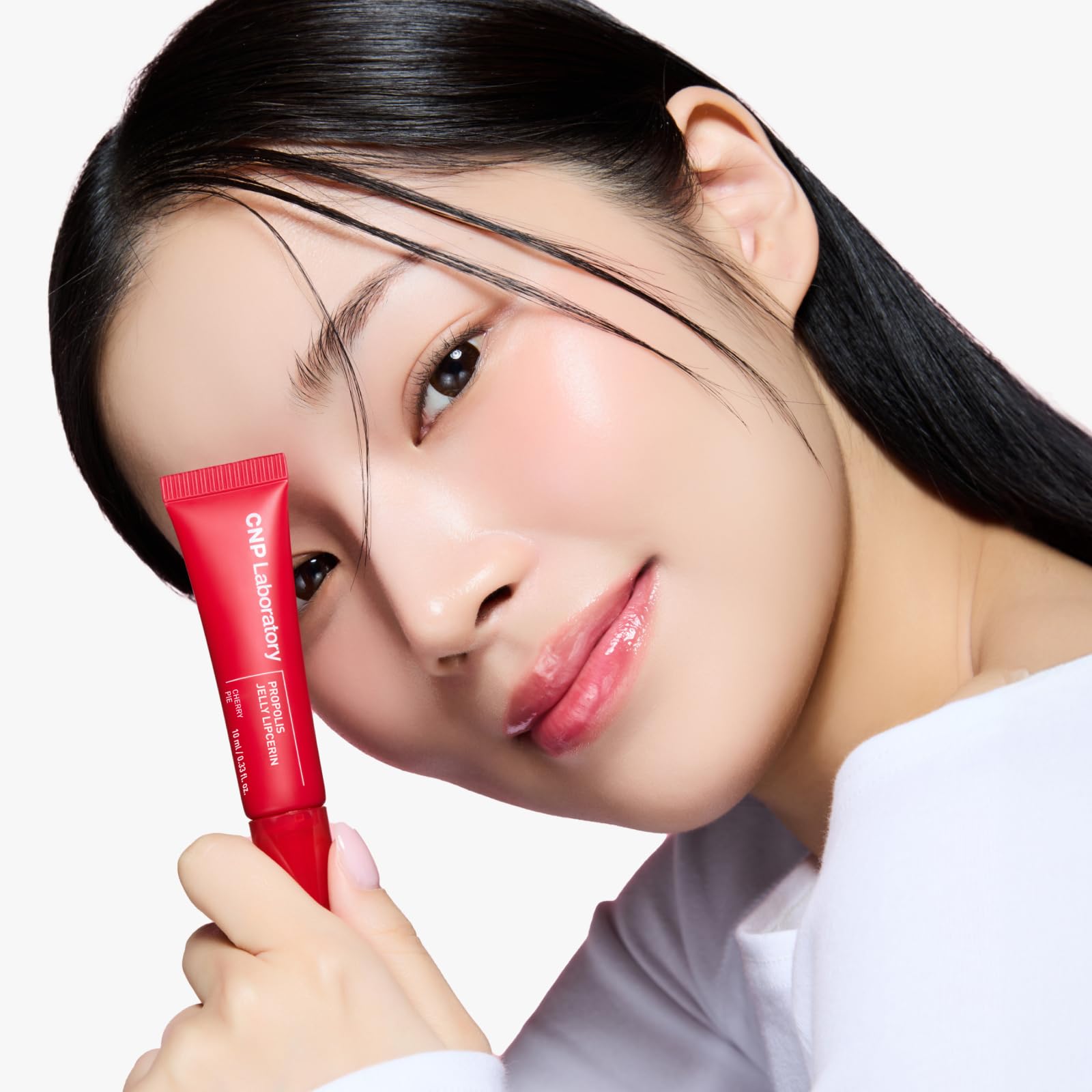 CNP Propolis Jelly Lipcerin 04 Cherry Pie, muestra natural que revela un tinte suave.