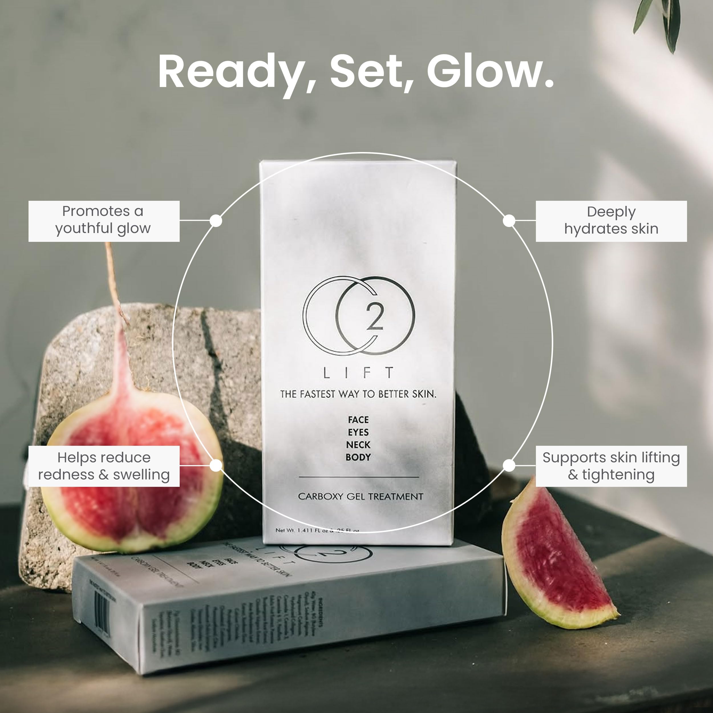 CO2Lift Carboxy Gel Mask spa-style bathroom scene for home treatment