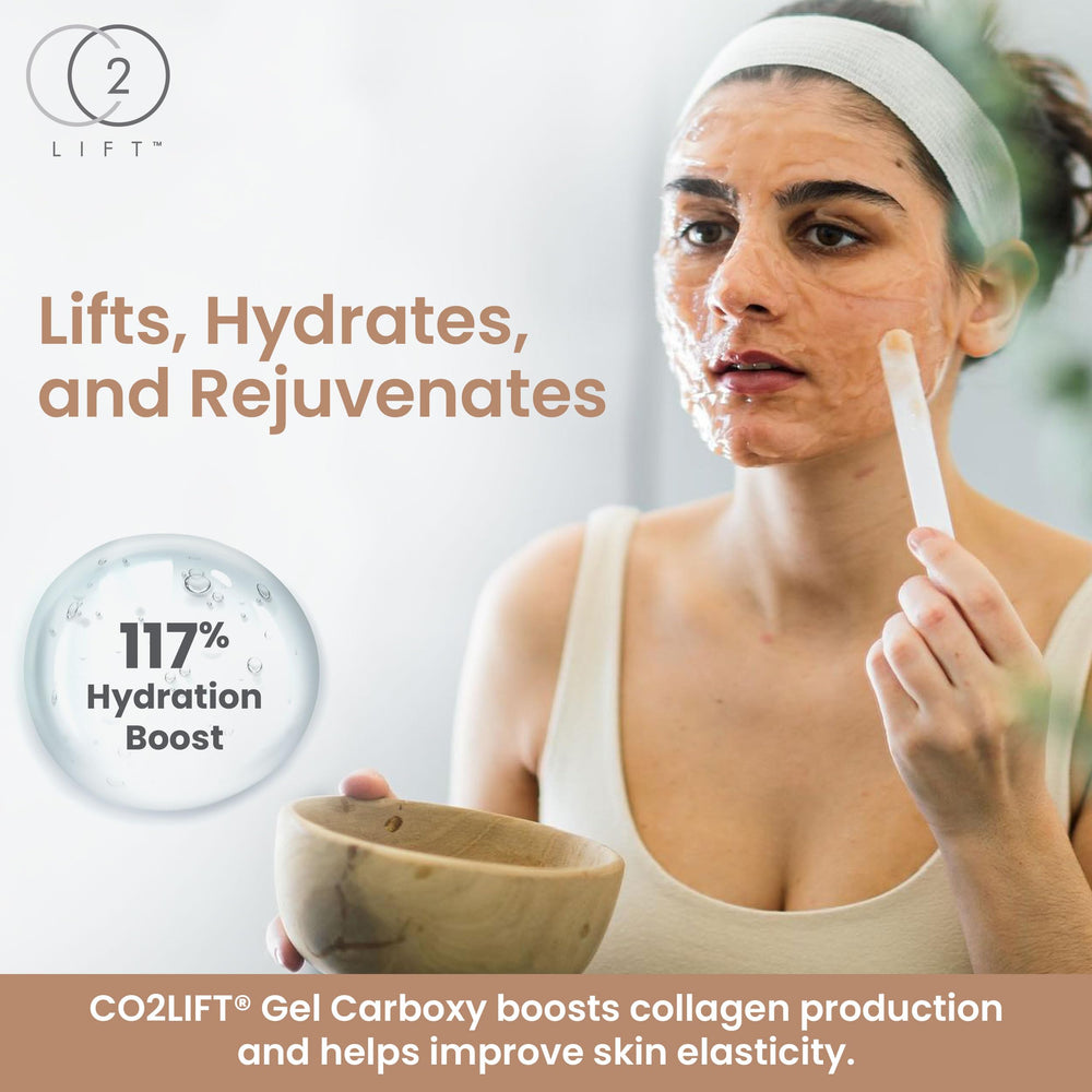 CO2Lift Carboxy Gel Mask texture close-up highlighting hydrating gel