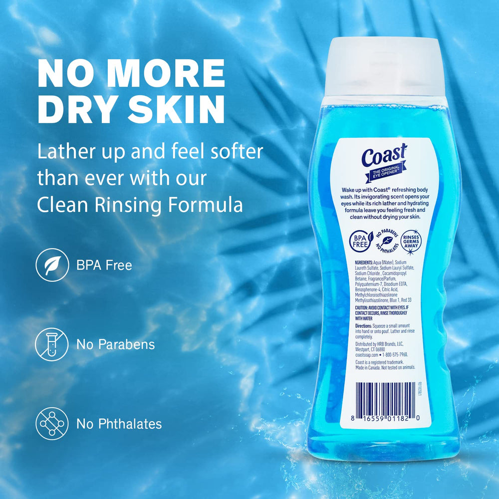 Coast 2-in-1 Hair and Body Wash ideal for daily showers