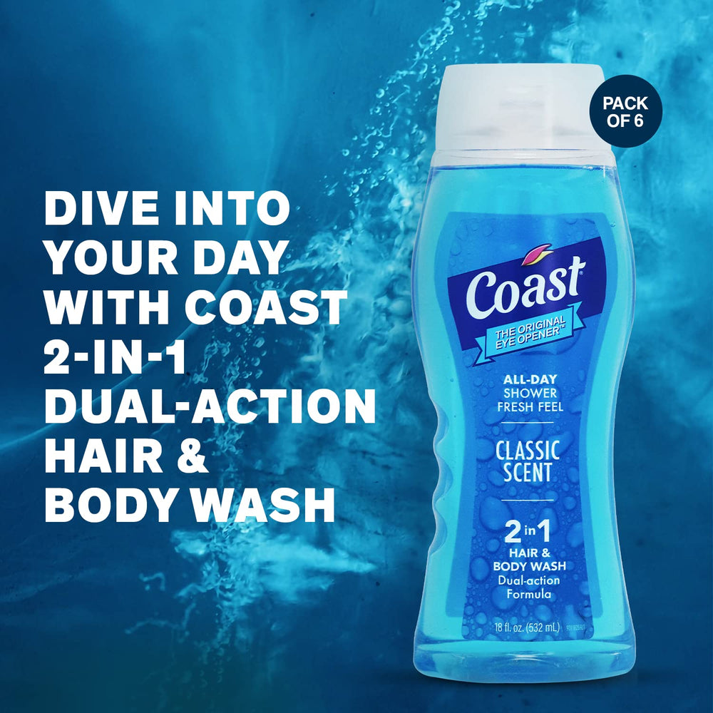 Coast 2-in-1 Hair and Body Wash rich lather in action