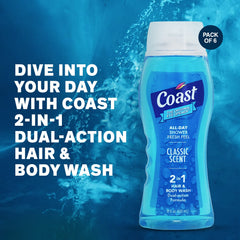 Coast 2-in-1 Hair and Body Wash rich lather in action