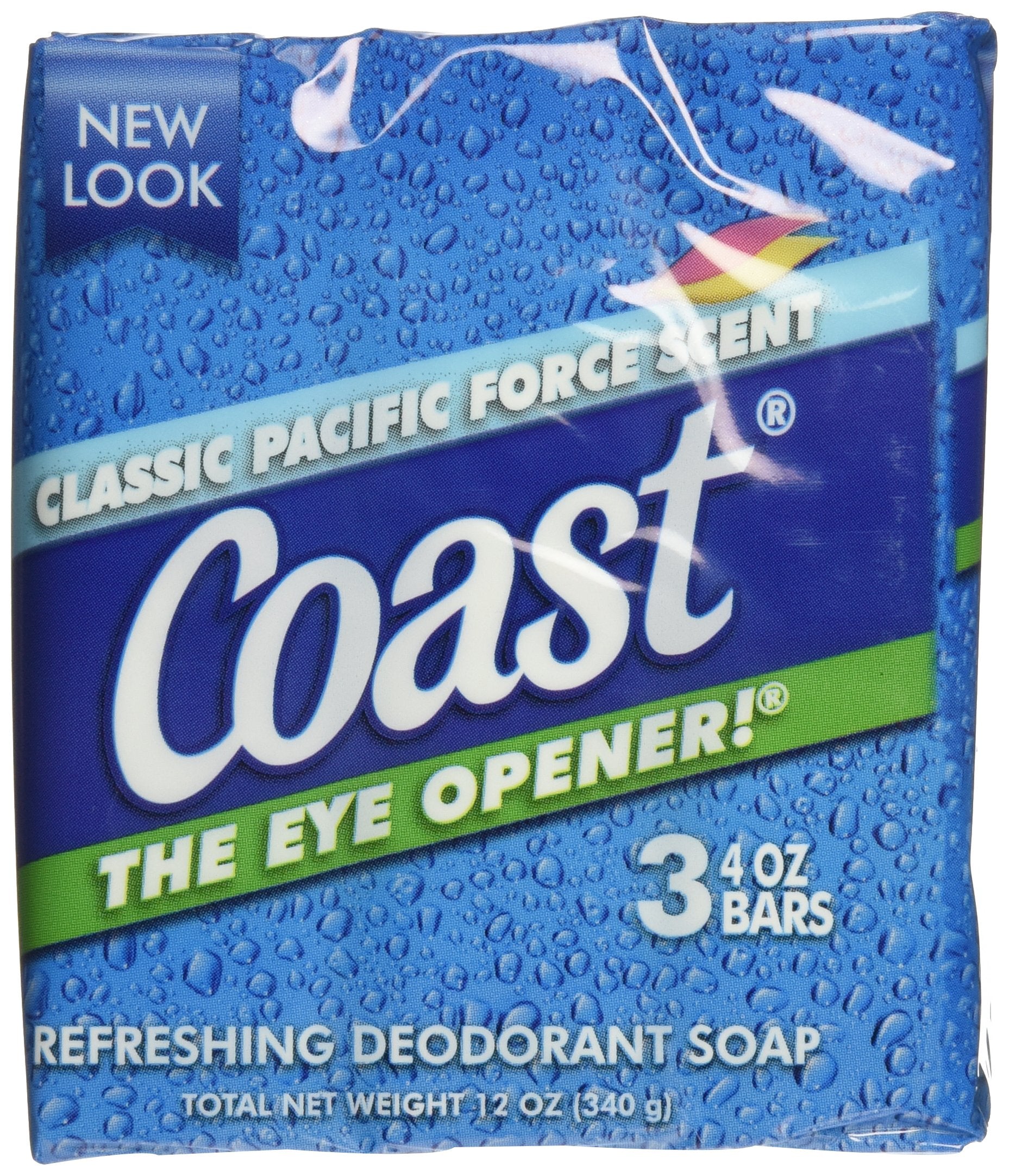 Coast Jabon Original Blue: tres barras en presentación para uso diario suave.