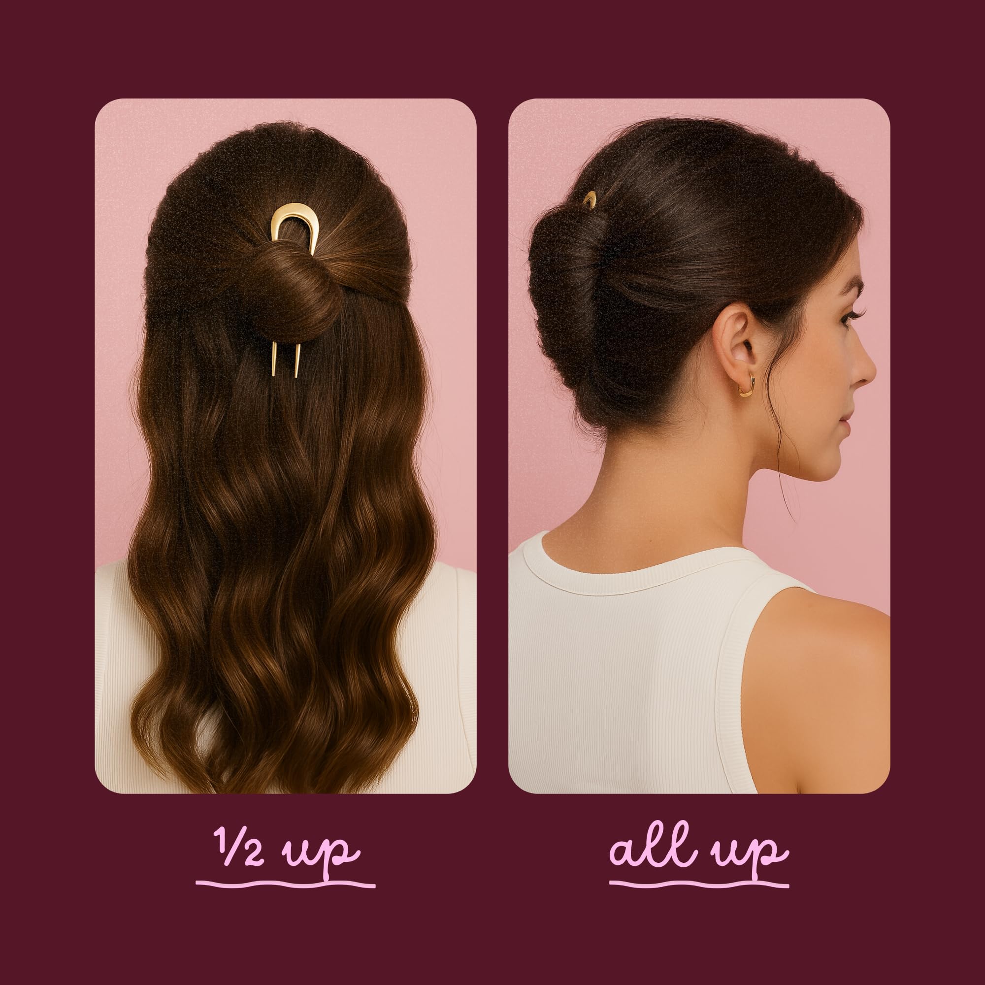 Cobana metal hair pin for thick hair provides secure grip without bulk.