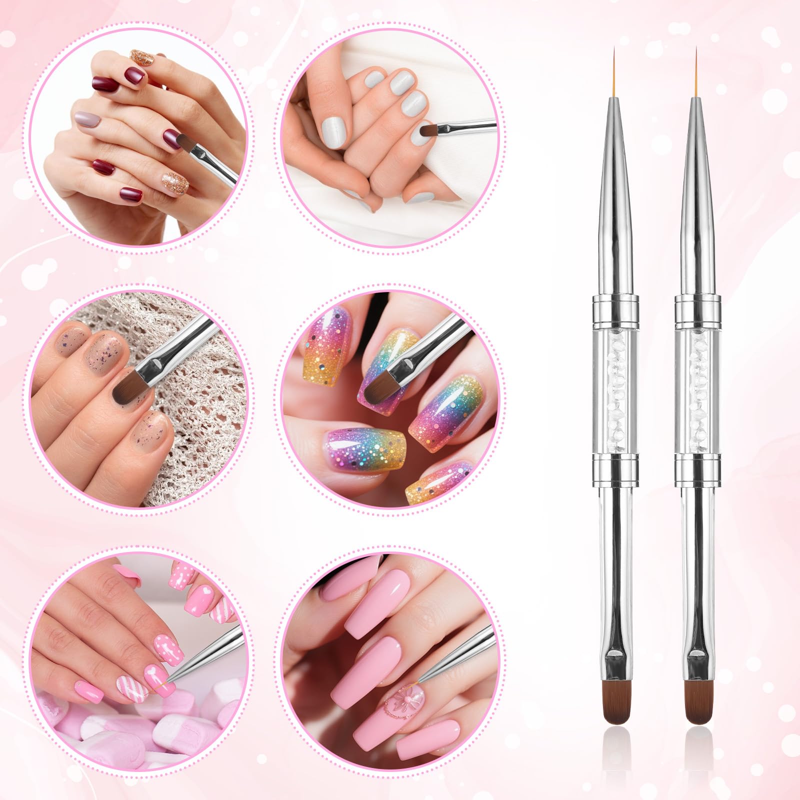 cobee builder gel brush with nylon bristles for smooth gel application