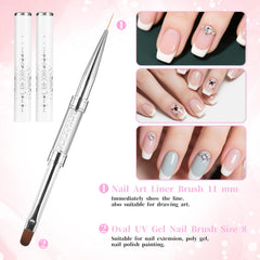 cobee portable set of 2 brushes ideal for on-the-go nails