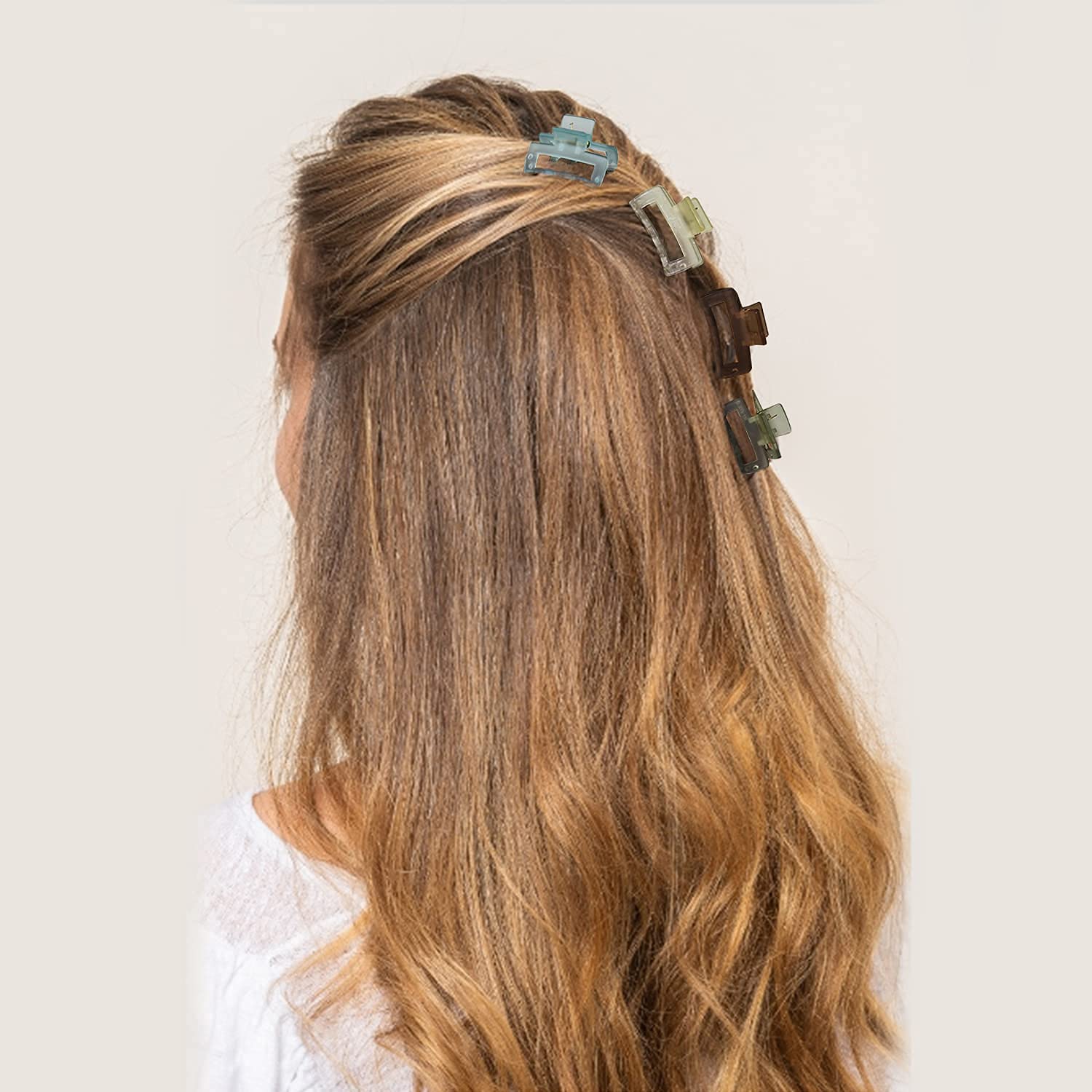 Cobinaan small tiny claw clip in beige provides gentle hold with a natural look