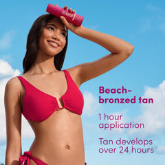 Coco & Eve Express Tanning Mousse with hyaluronic acid emphasizes hydrated, soft skin during tanning.