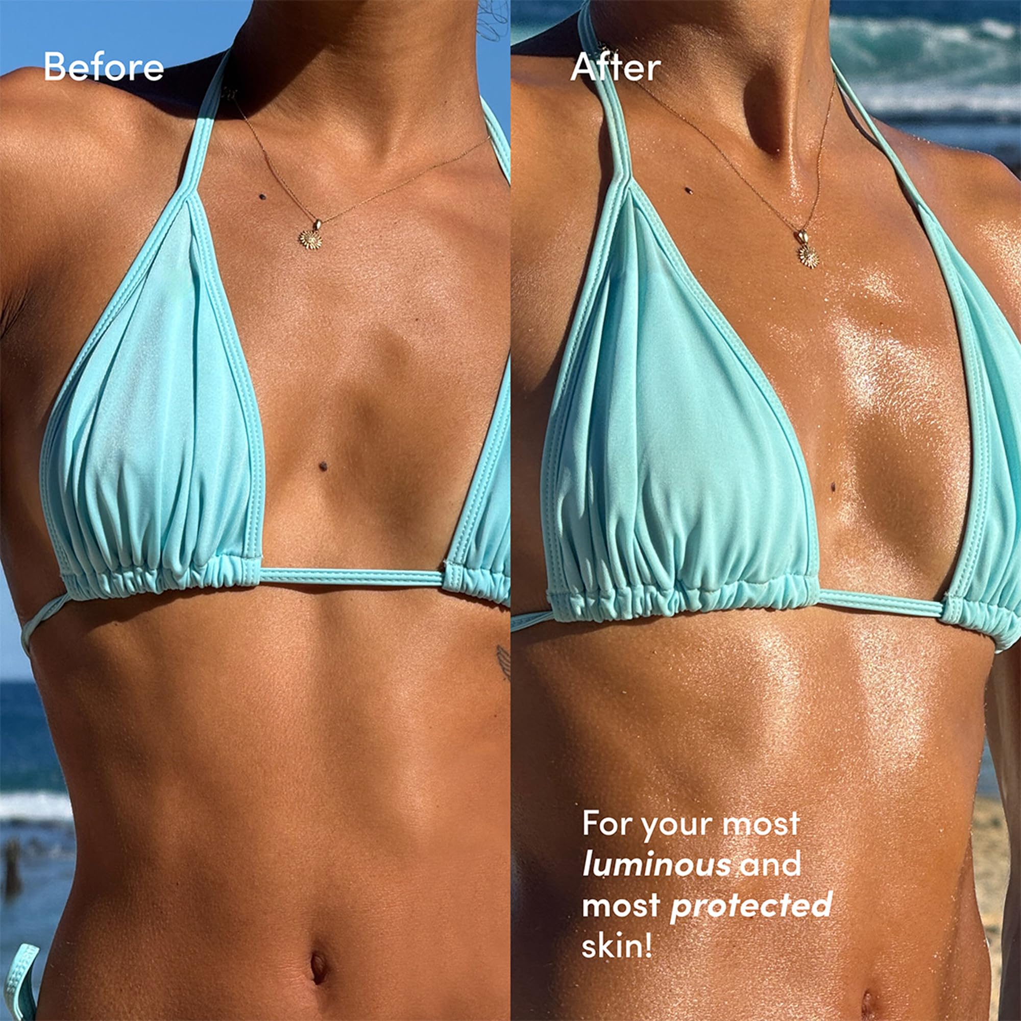 Coco & Eve lightweight body oil applies smoothly for a luminous finish.