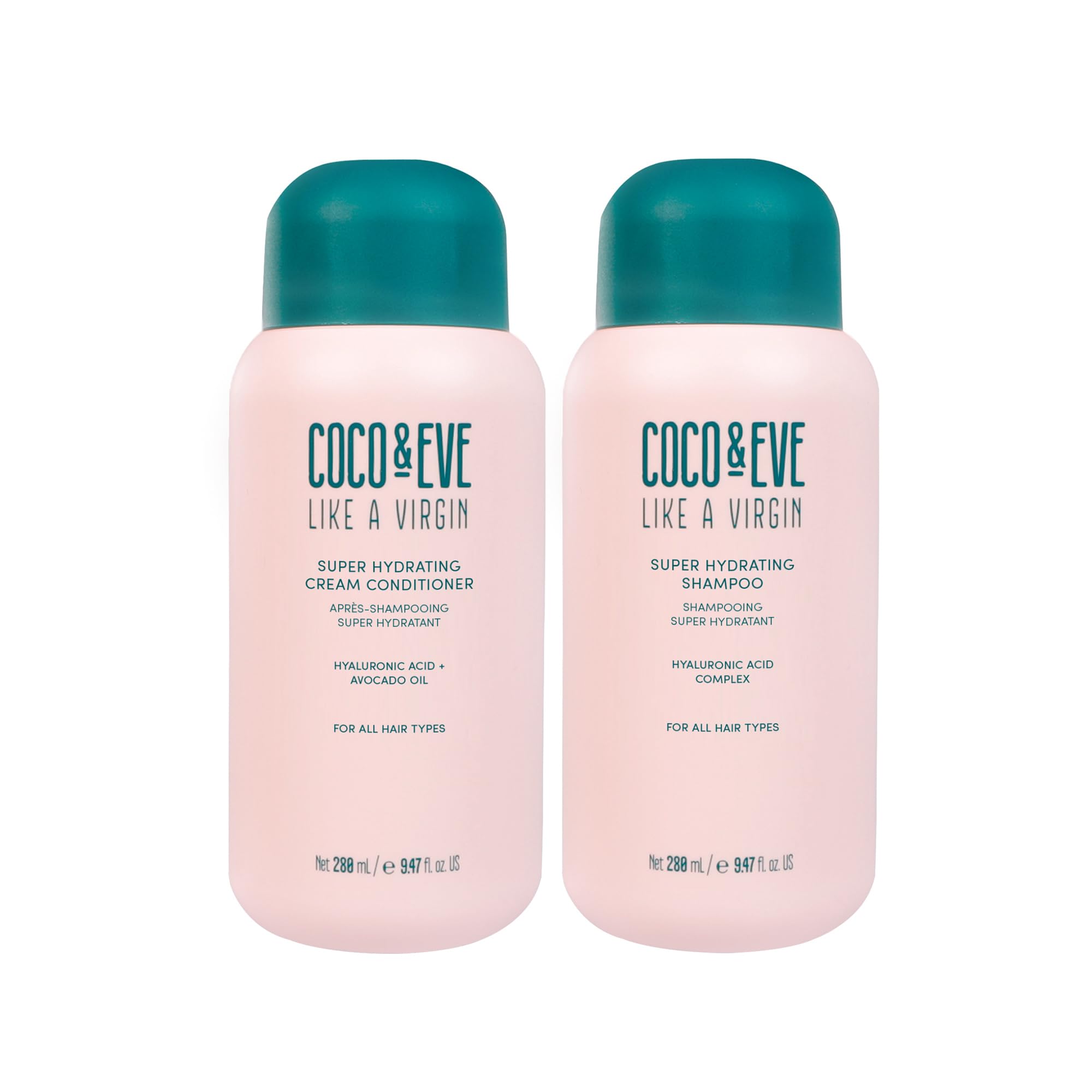 Coco & Eve Like a Virgin shampoo bottle front signals intense hydration for dry hair.