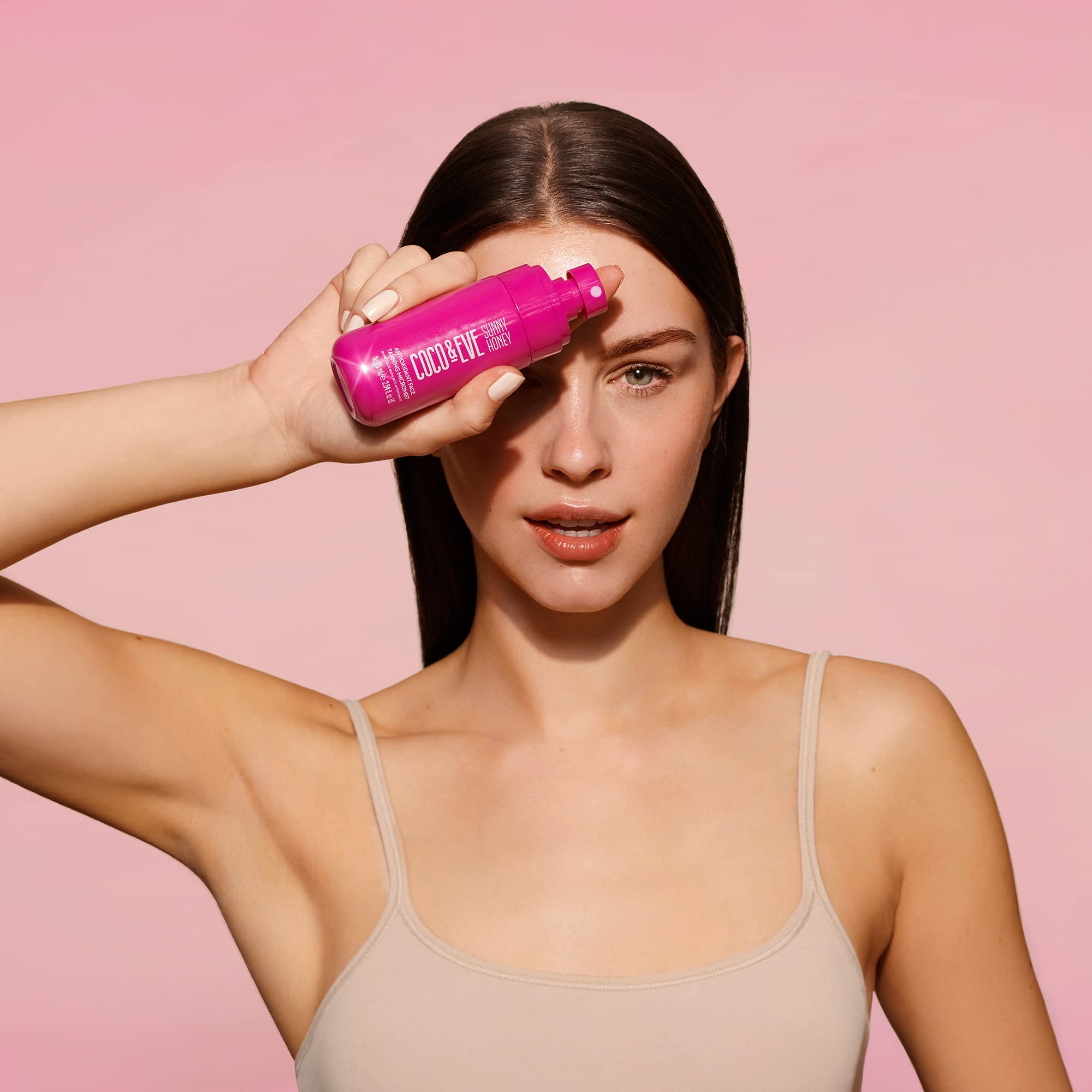 Coco & Eve Micromist dispensing atomiser demonstrates easy coverage.