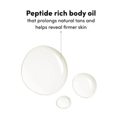Graphic illustrating peptide-powered tan development by Coco & Eve