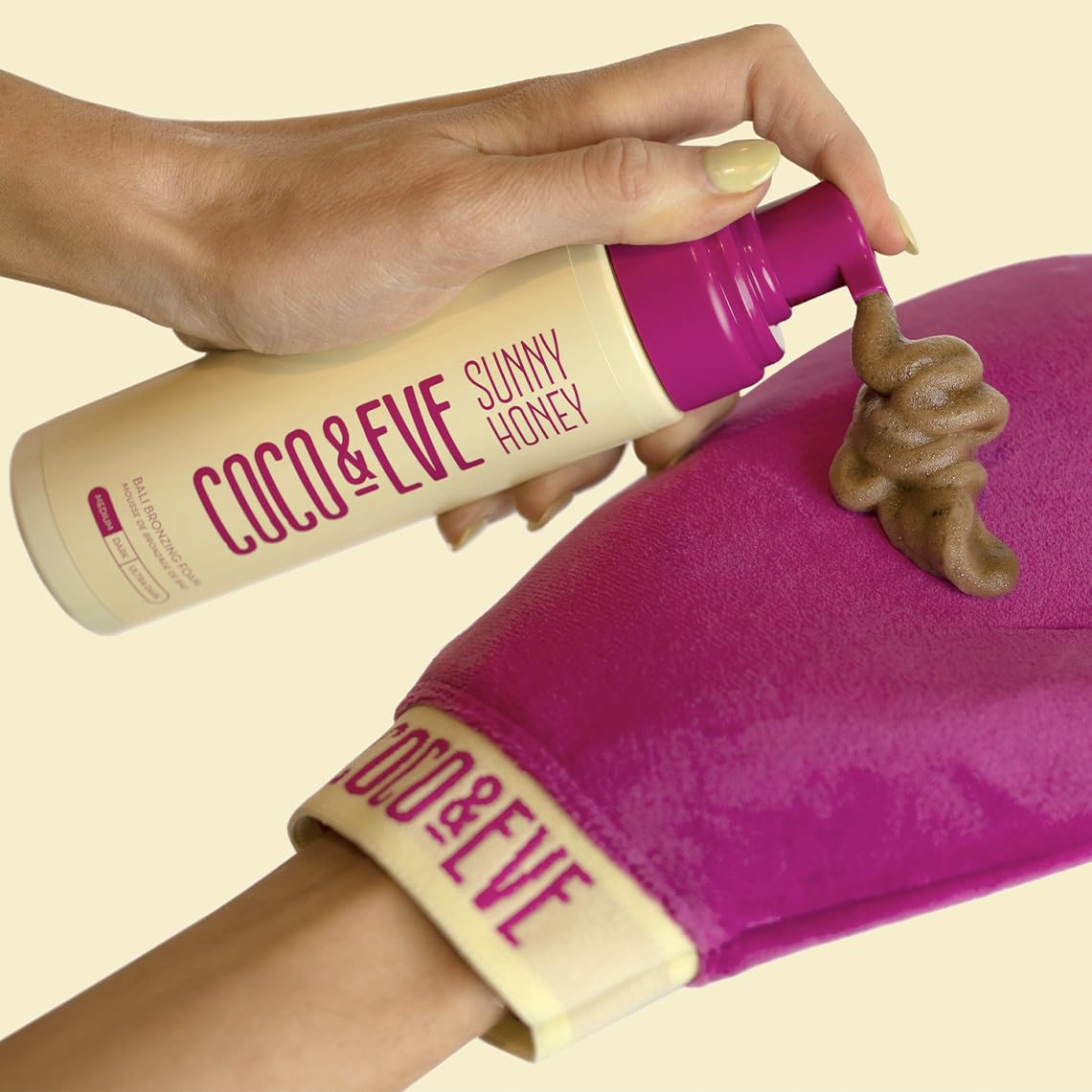 Coco & Eve self-tanner mitt applicator ensures smooth, streak-free coverage
