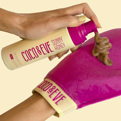 Coco & Eve self-tanner mitt applicator ensures smooth, streak-free coverage