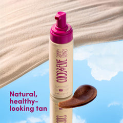 Coco & Eve Sunny Honey Bali forearm swatch displays instant bronze glow.