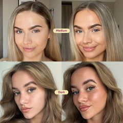 Coco and Eve Sunny Honey bronzing drops swatch on skin demonstrates even tone