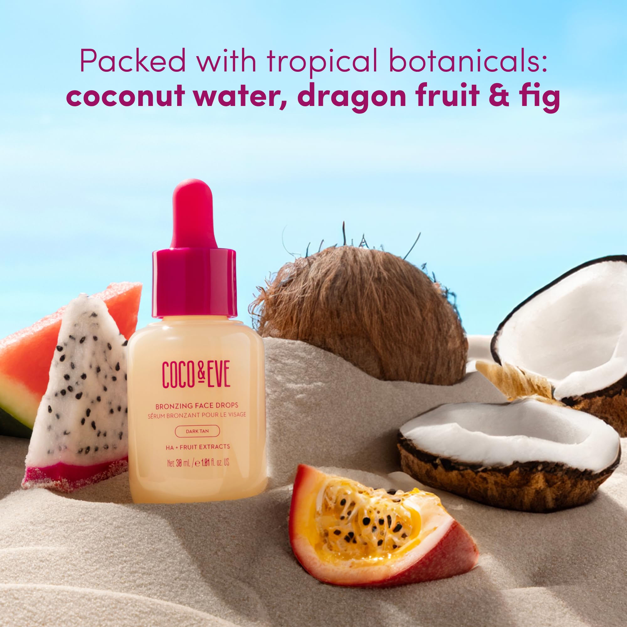 Banana extract in Coco & Eve bronzing drops providing hydration