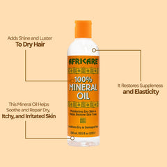 COCOCARE Africare mineral oil smooths dry hair and adds shine