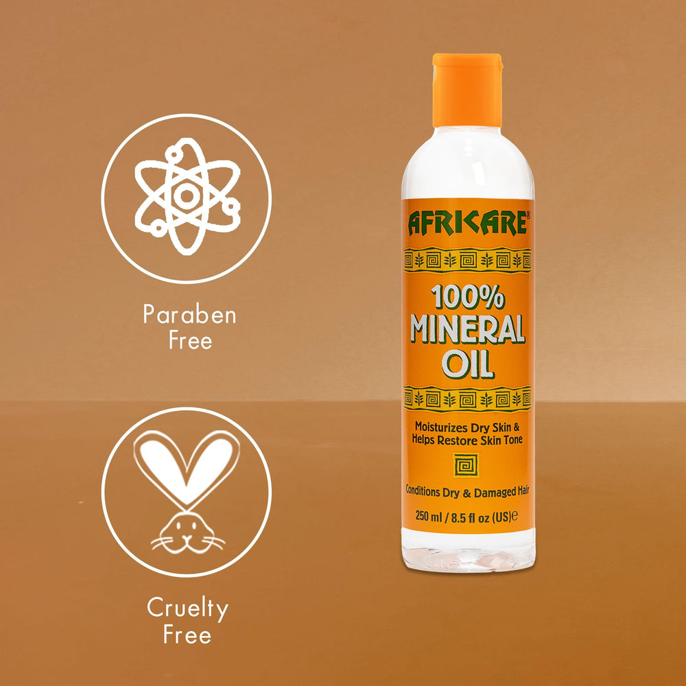 COCOCARE Africare USA made mineral oil bottle with cruelty-free formulation