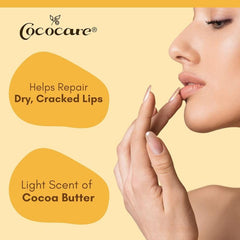 Cococare lip balm natural ingredients graphic with sunflower and aloe vera.