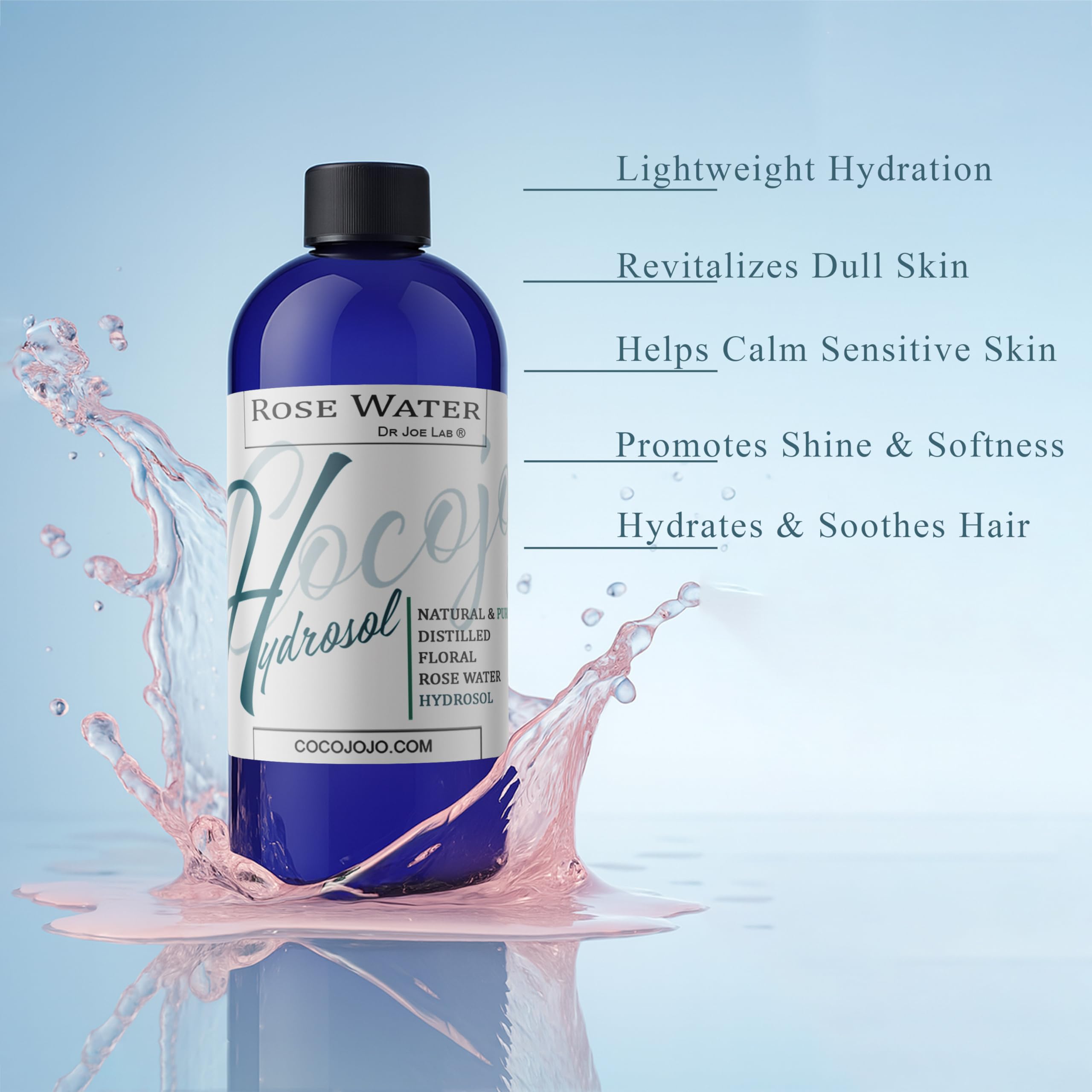 Cocojojo hidrosol de rosa: niebla facial para mantener la piel hidratada