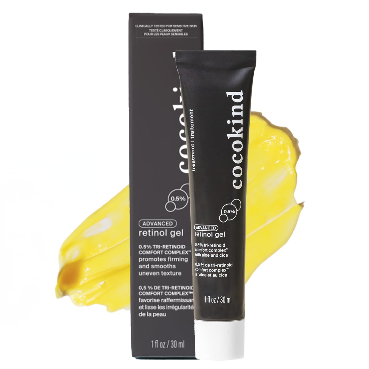 Cocokind Advanced Retinol Gel bottle; soothing nightly care with gentle retinoid delivery.