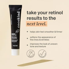Cocokind Advanced Retinol Gel swatch; shows smooth application for reduced texture visibility.